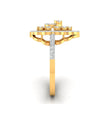 floral halo lab grown diamond gold ring 0.35 ct