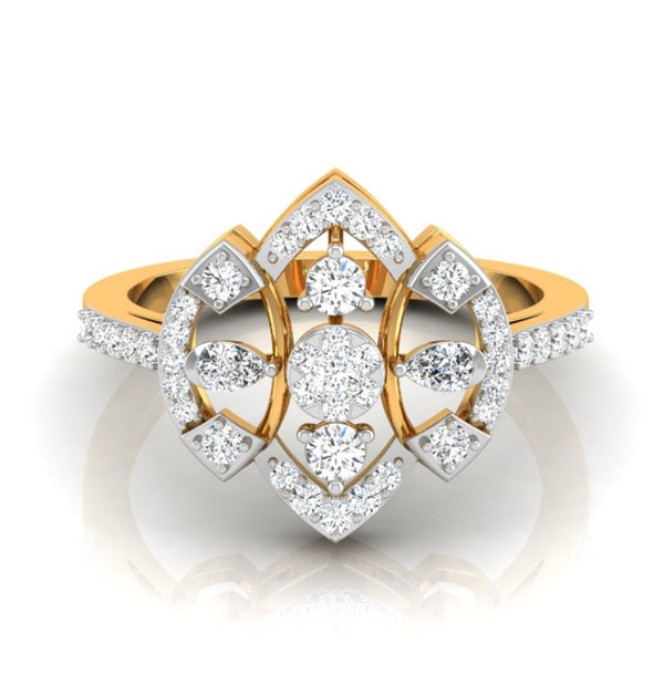 marquise lab-grown diamond gold ring 0.38ct