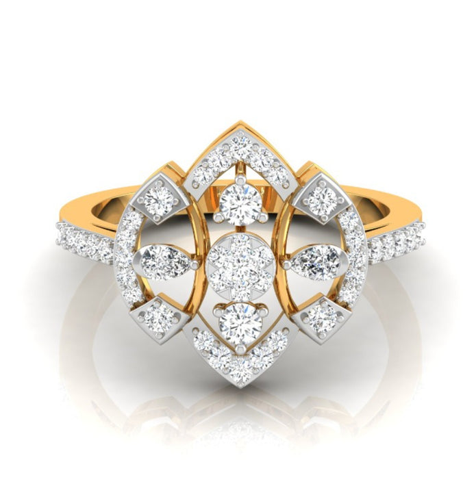 marquise lab-grown diamond gold ring 0.38ct
