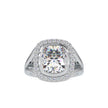 6.26Ct Cushion Bezel Halo Lab-Grown Diamond Gold Ring
