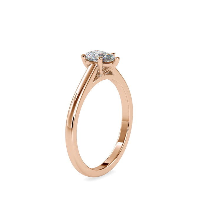 0.53Ct Pear Cut Solitaire Lab-Grown Diamond Gold Ring
