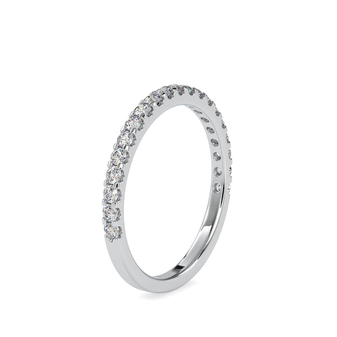 0.40Ct Pave Half Eternity Lab-Grown Diamond Gold Ring