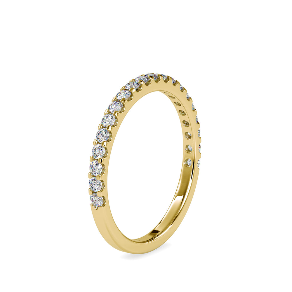 0.40Ct Pave Half Eternity Lab-Grown Diamond Gold Ring