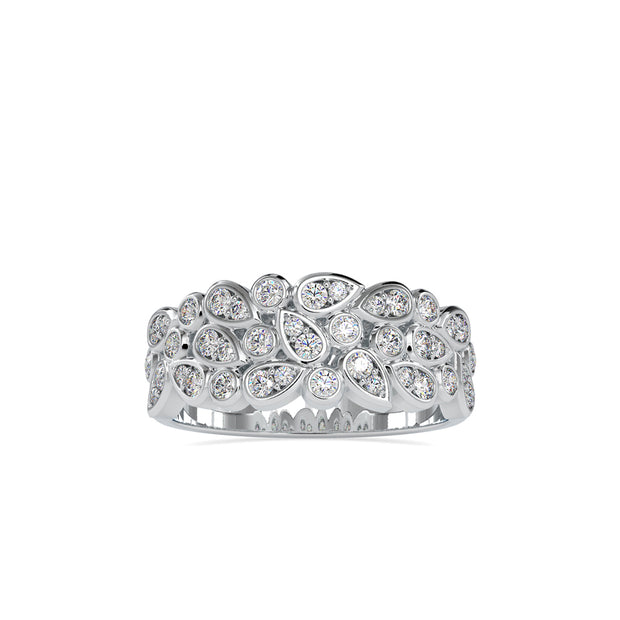 0.57Ct Bezel Half Eternity Lab-Grown Diamond Gold Ring