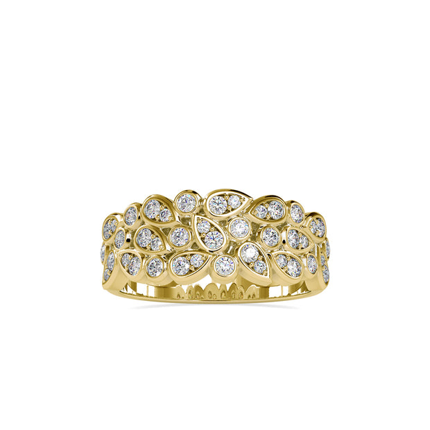 0.57Ct Bezel Half Eternity Lab-Grown Diamond Gold Ring