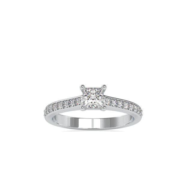 0.75Ct Princess Prong Lab-Grown Diamond Gold Ring
