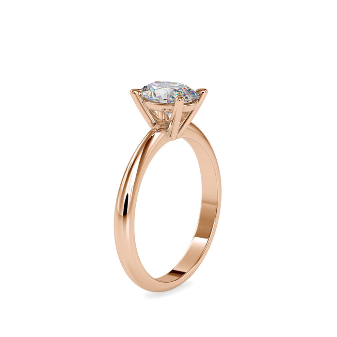 1.01Ct Oval Solitaire Lab-Grown Diamond Gold Ring