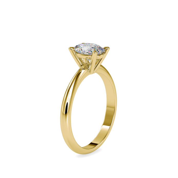 1.01Ct Oval Solitaire Lab-Grown Diamond Gold Ring
