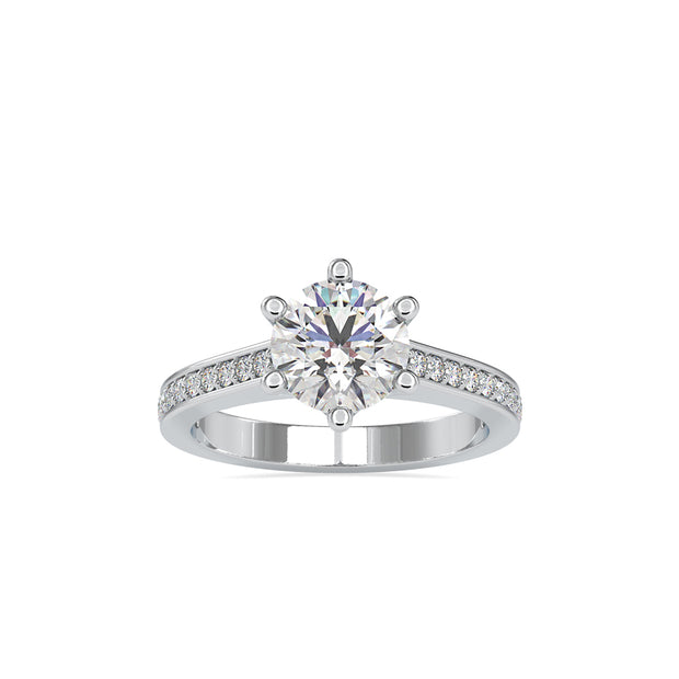 2.05Ct Round Prong Lab-Grown Diamond Gold Ring
