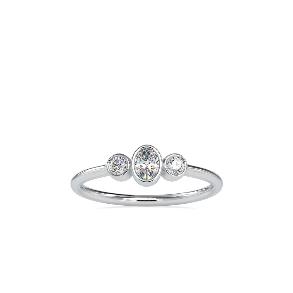 0.26Ct Oval Bezel Lab-Grown Diamond Gold Ring