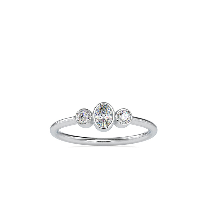 0.26Ct Oval Bezel Lab-Grown Diamond Gold Ring