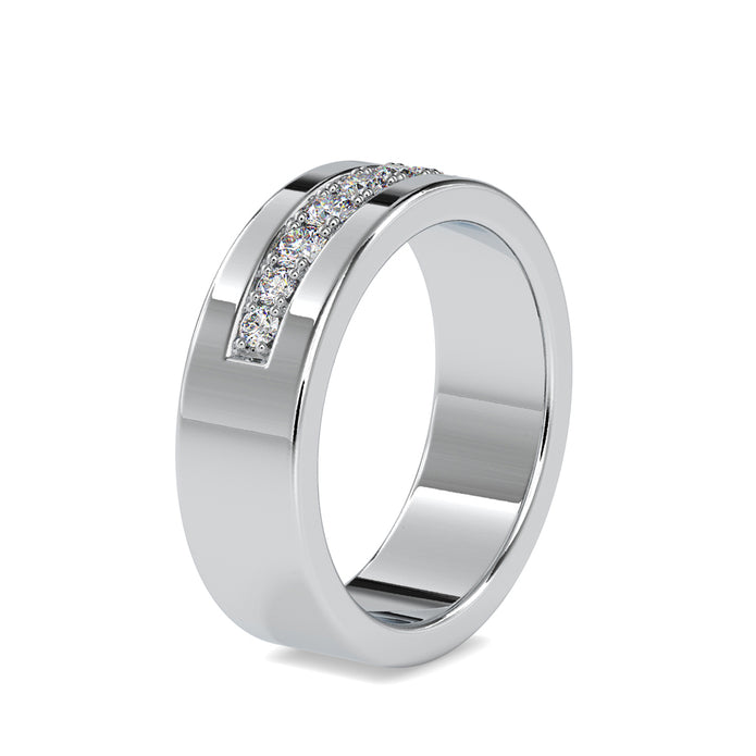 0.54Ct Prong Channel Set Lab-Grown Diamond Gold Ring