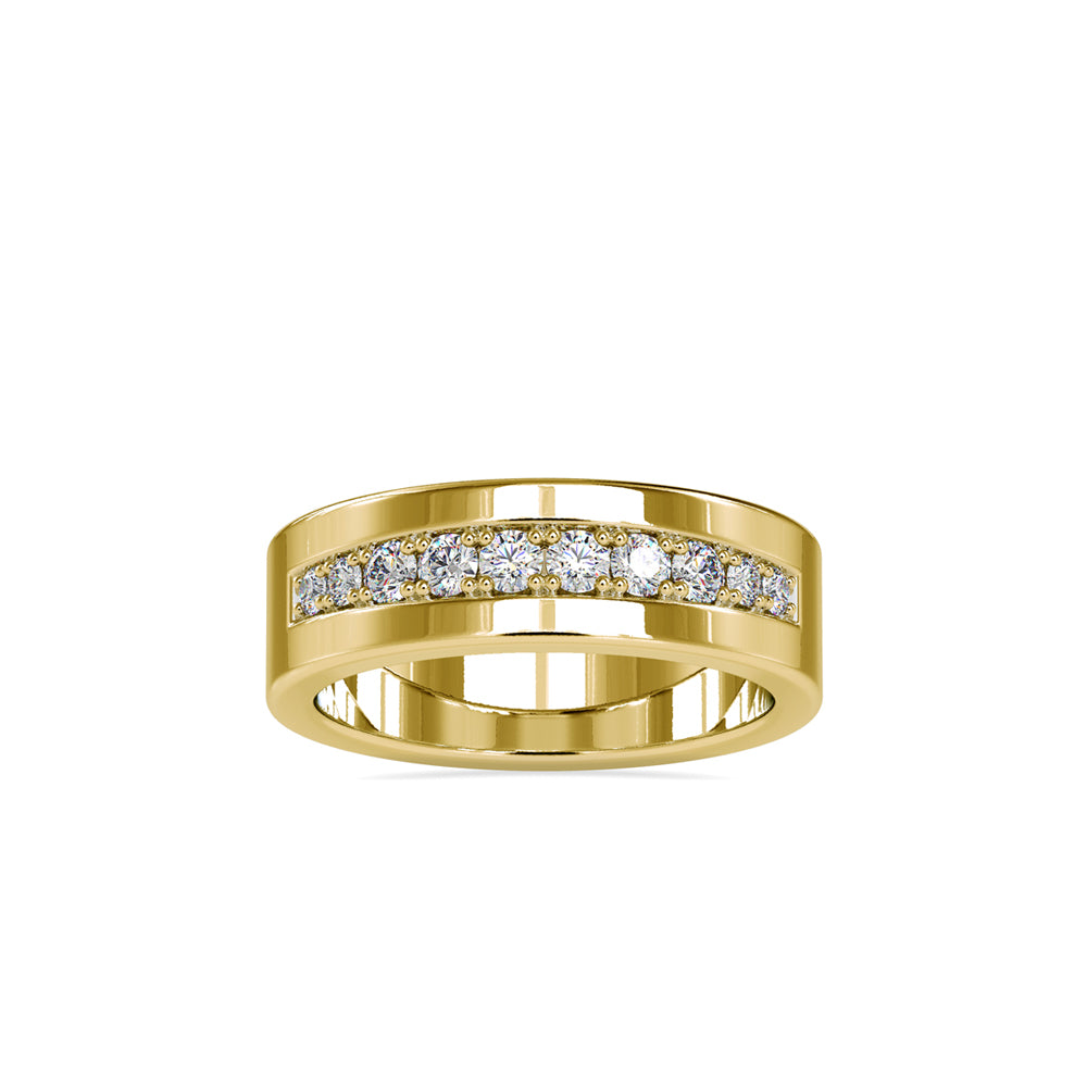 0.54Ct Prong Channel Set Lab-Grown Diamond Gold Ring