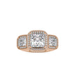 5.23Ct Princess Halo Lab-Grown Diamond Gold Ring