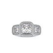 5.23Ct Princess Halo Lab-Grown Diamond Gold Ring