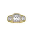 5.23Ct Princess Halo Lab-Grown Diamond Gold Ring