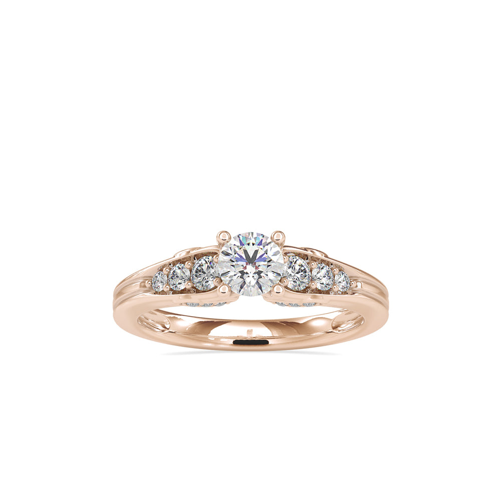 0.76Ct Round Solitaire Lab-Grown Diamond Gold Ring