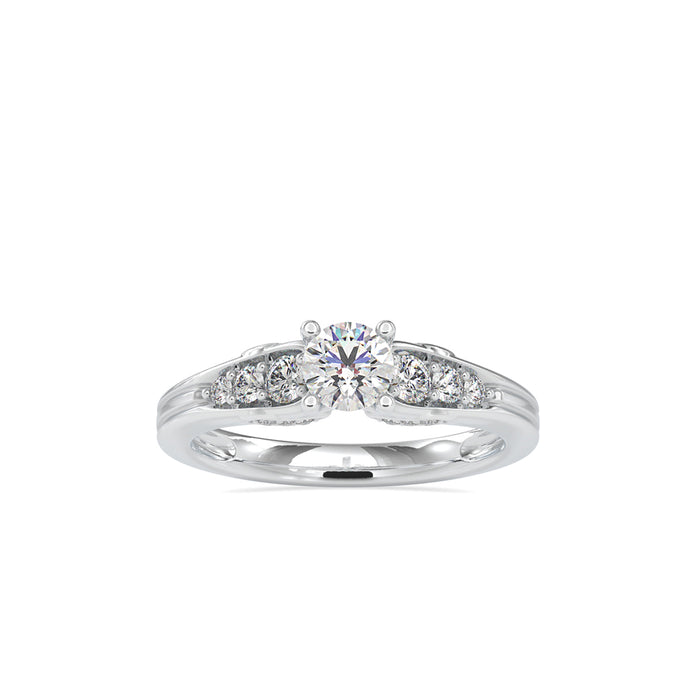 0.76Ct Round Solitaire Lab-Grown Diamond Gold Ring