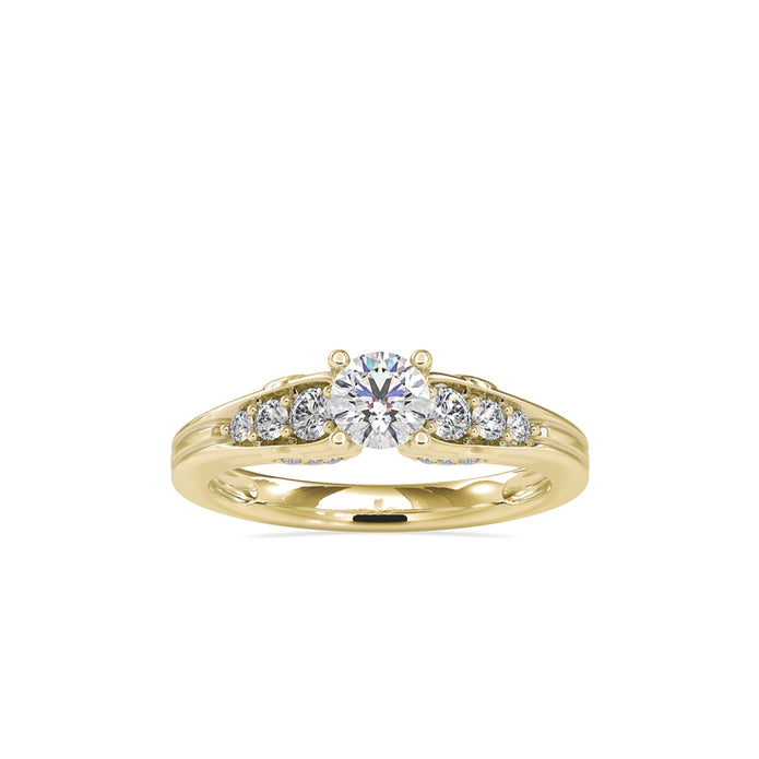 0.76Ct Round Solitaire Lab-Grown Diamond Gold Ring