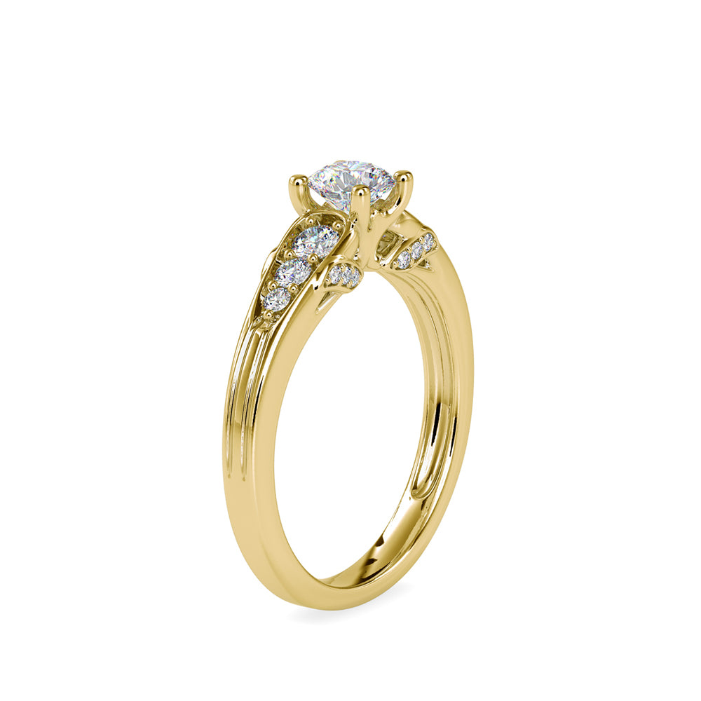 0.76Ct Round Solitaire Lab-Grown Diamond Gold Ring