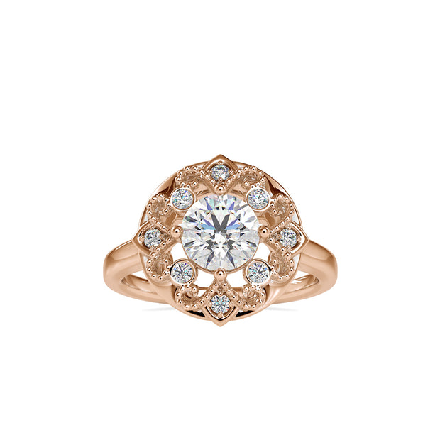 1.32Ct Round Prong Lab-Grown Diamond Gold Ring