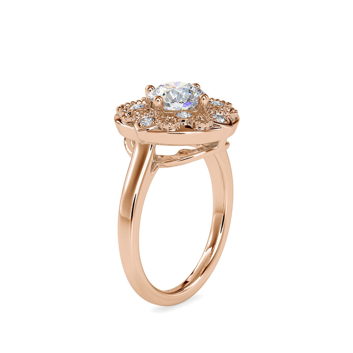1.32Ct Round Prong Lab-Grown Diamond Gold Ring