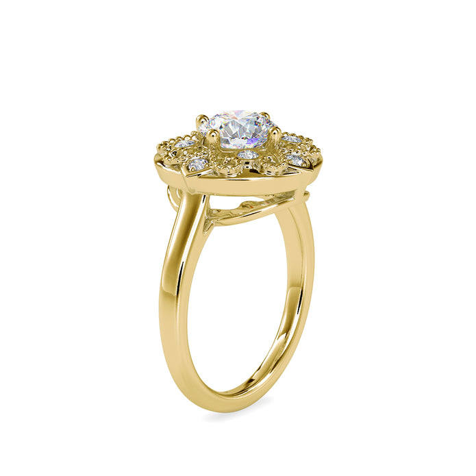 1.32Ct Round Prong Lab-Grown Diamond Gold Ring