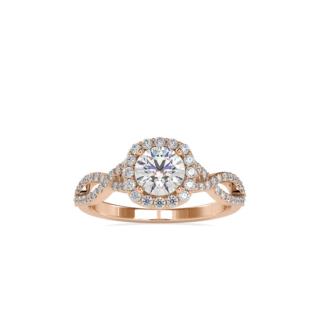 1.18Ct Round Halo Infinity Lab-Grown Diamond Gold Ring