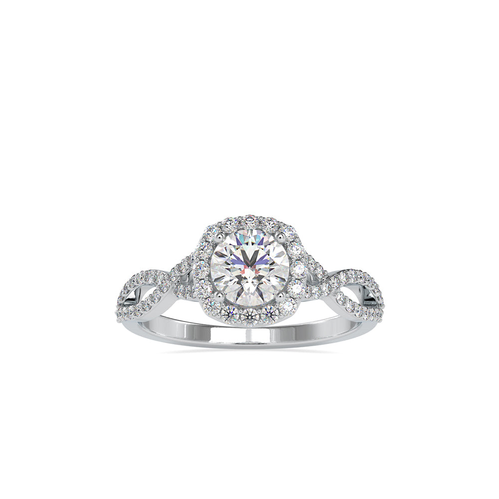 1.18Ct Round Halo Infinity Lab-Grown Diamond Gold Ring