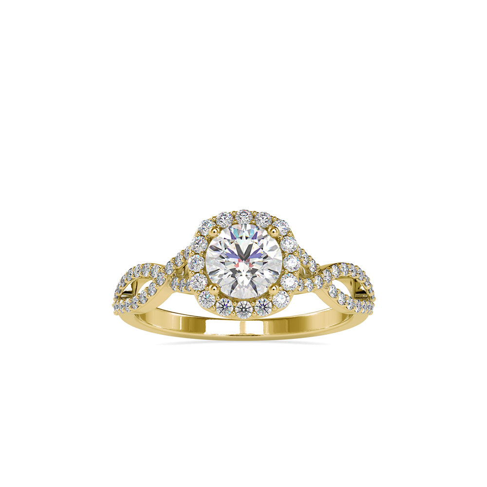 1.18Ct Round Halo Infinity Lab-Grown Diamond Gold Ring