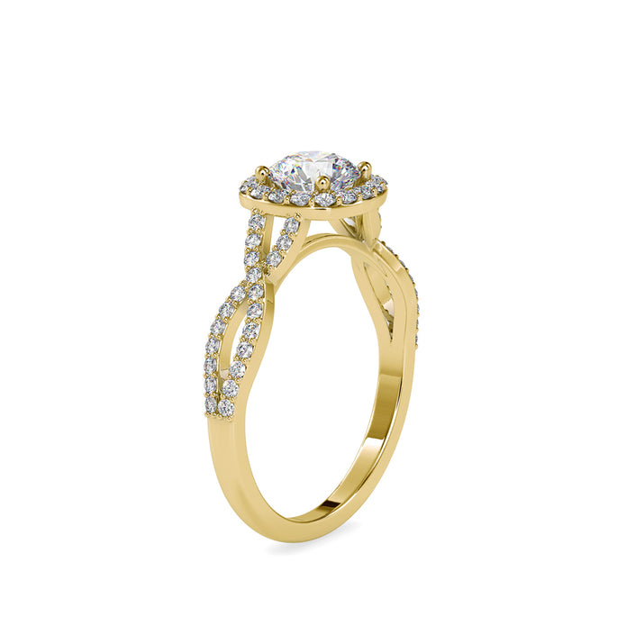 1.18Ct Round Halo Infinity Lab-Grown Diamond Gold Ring