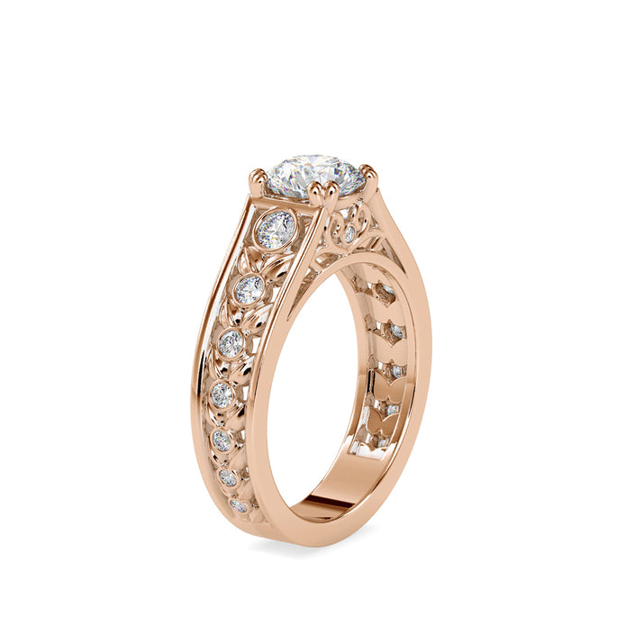 1.43Ct Round Prong Lab-Grown Diamond Gold Ring