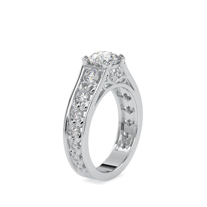 1.43Ct Round Prong Lab-Grown Diamond Gold Ring