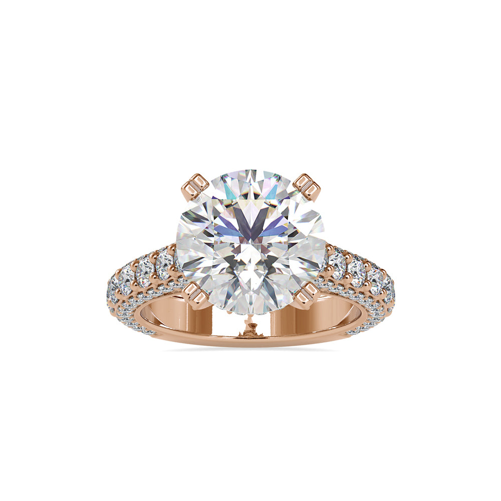 6.82Ct Round Prong Lab-Grown Diamond Gold Ring