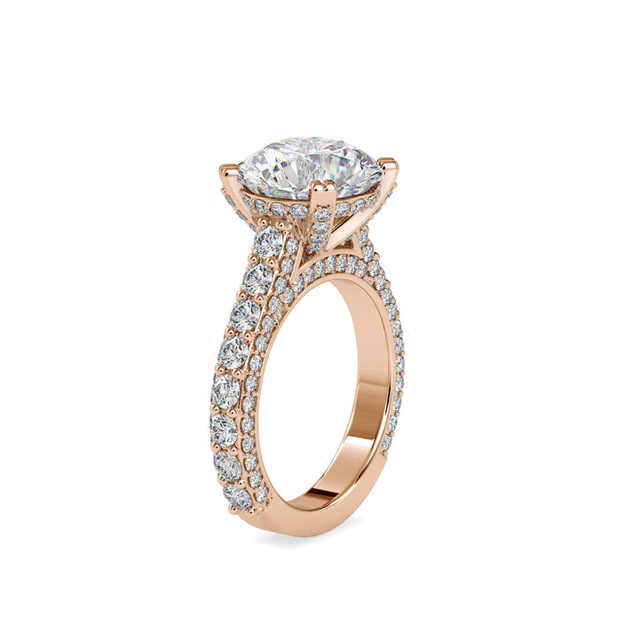 6.82Ct Round Prong Lab-Grown Diamond Gold Ring