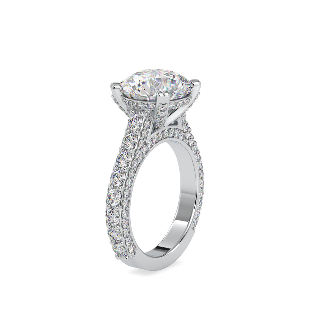 6.82Ct Round Prong Lab-Grown Diamond Gold Ring