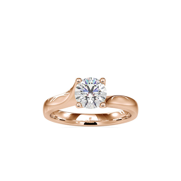 1.13Ct Round Solitaire Lab-Grown Diamond Gold Ring