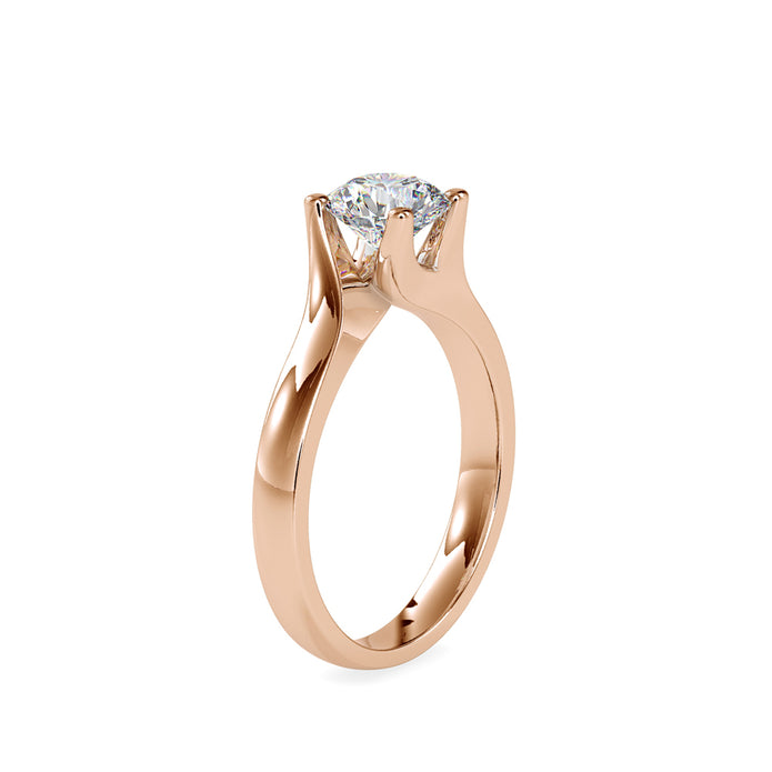 1.13Ct Round Solitaire Lab-Grown Diamond Gold Ring