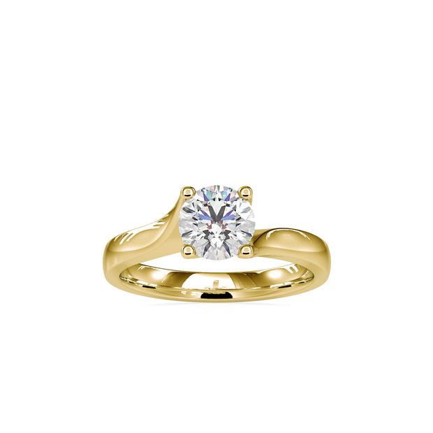 1.13Ct Round Solitaire Lab-Grown Diamond Gold Ring