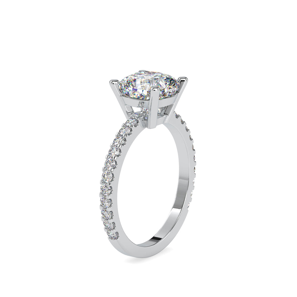 2.82Ct Cushion Solitaire Lab-Grown Diamond Gold Ring