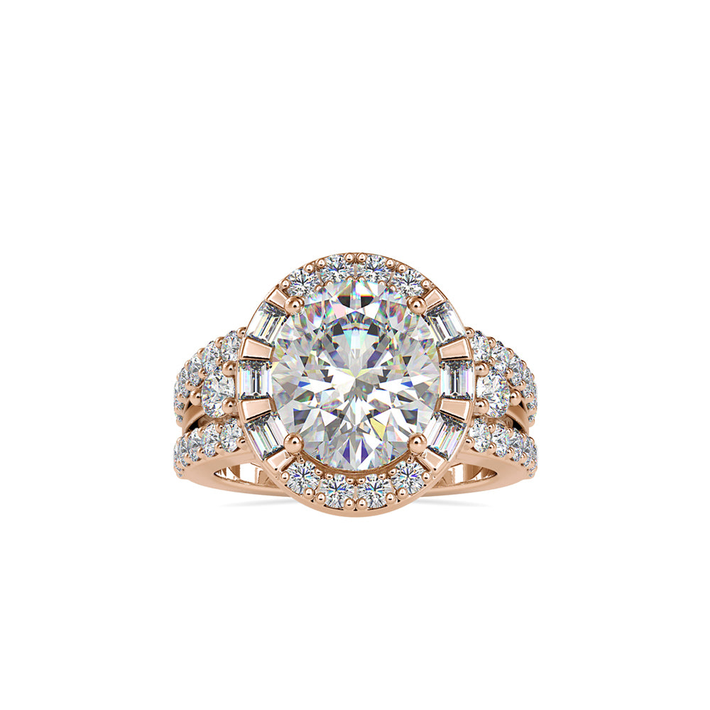 6.43Ct Oval Halo Lab-Grown Diamond Gold Ring