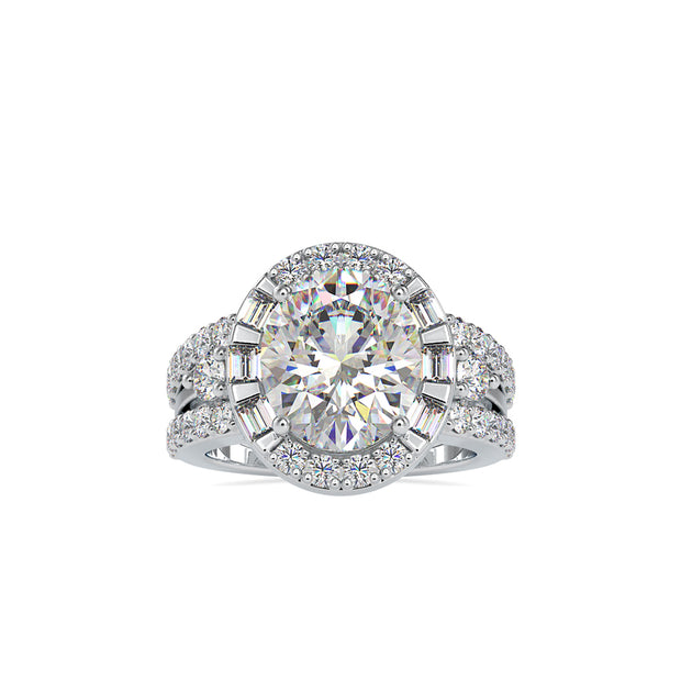 6.43Ct Oval Halo Lab-Grown Diamond Gold Ring