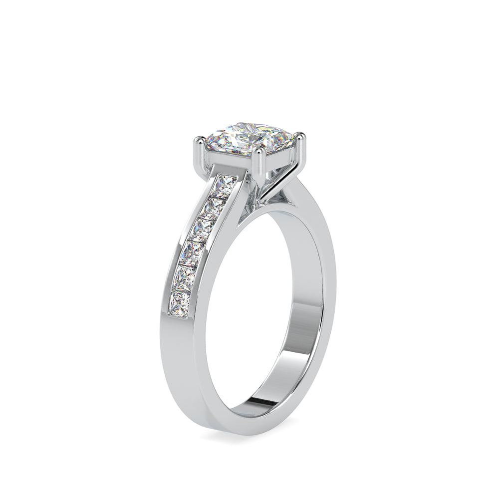 2.05Ct Princess Solitaire Lab-Grown Diamond Gold Ring