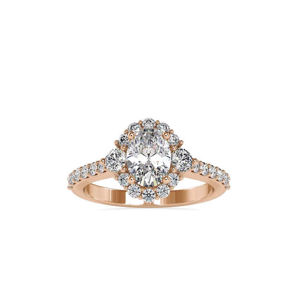 1.71Ct Oval Halo Lab-Grown Diamond Gold Ring