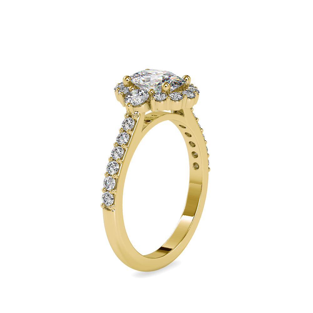 1.71Ct Oval Halo Lab-Grown Diamond Gold Ring