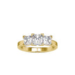 2.89Ct Princess Three Stone Lab-Grown Diamond Gold Ring