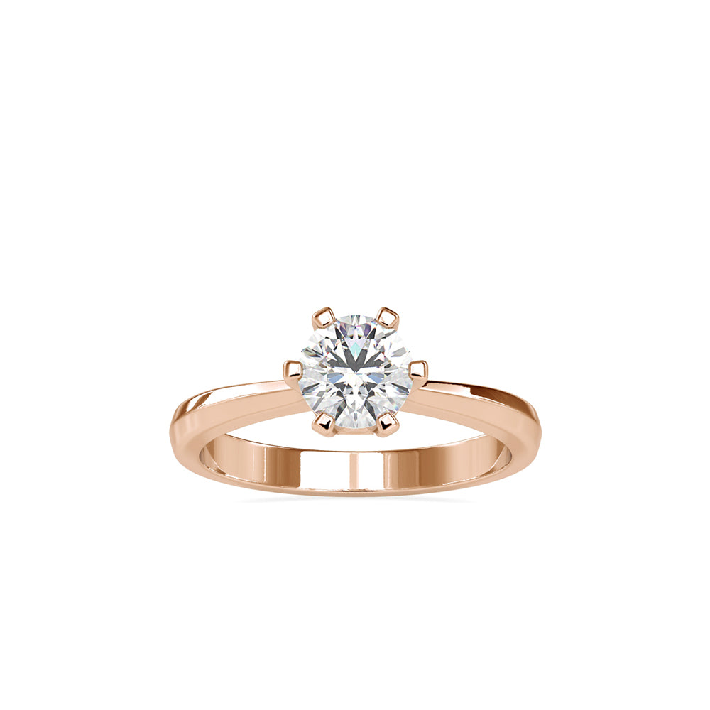 0.89Ct Round Solitaire Lab-Grown Diamond Gold Ring