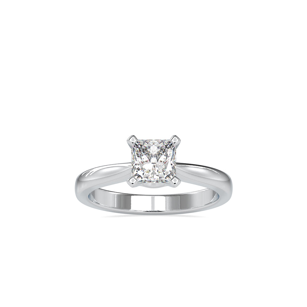 princess solitaire lab-grown diamond ring in white gold
