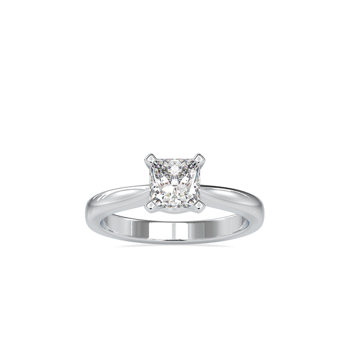 princess solitaire lab-grown diamond ring in white gold