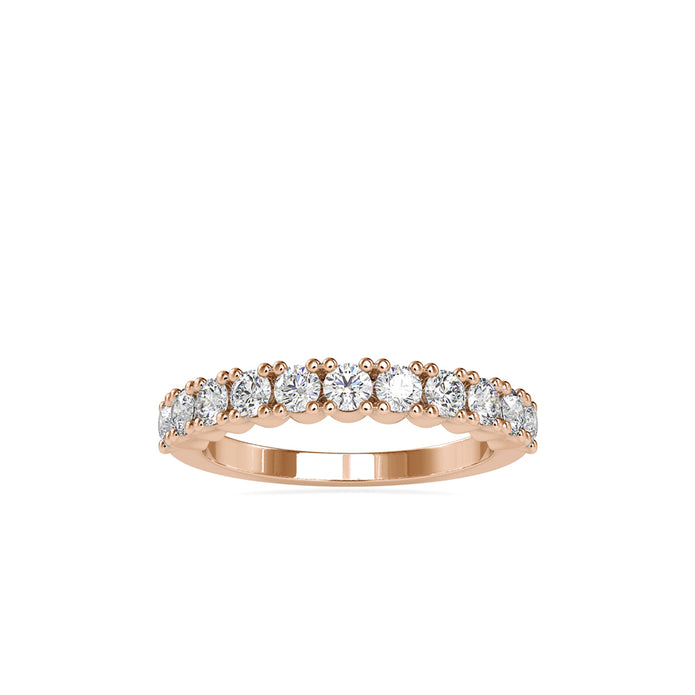 0.90Ct Prong Half Eternity Lab-Grown Diamond Gold Ring